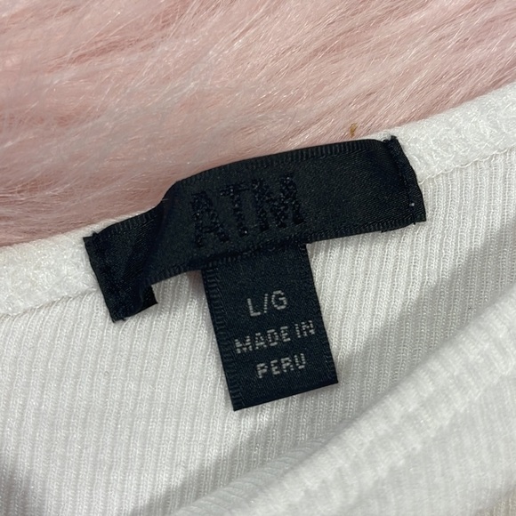 ATM Anthony Thomas Melillo White Ribbed One Shoulder Bodysuit - Picture 3 of 10